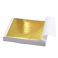 Golden Aluminum foil Gold Leaves Paper Gold Foil for Nails Art DIY Projects 9x9cm Image Frames 100 Pages