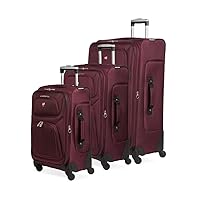 SwissGear Sion Softside Expandable Luggage, Merlot, 3-Piece Set (21/25/29)