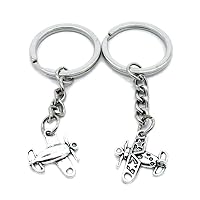 1 PCS Antique Silver Keyrings Keychains Key Ring Chains Tags Clasps AA461 Airplane Aircraft