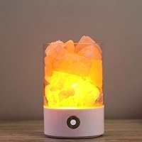 USB Negative Ion Crystal Salt Lamp Creative Night Light Simple Colorful Atmosphere Lamp Night Light (Color : White)