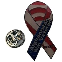 Afghanistan War Veteran Awareness USA Ribbon Hat Cap Lapel Pin LOT of 50 PINS