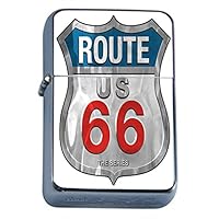 Route 66 Flip Top Oil Lighter D4 Historic Famous U.S. Roads Will Rogers Highway Travel