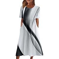 Summer Tops for Women 2024 Trendy Plus Size Tops for Women Maxi Dress with Sleeves Sundresses for Women Plus Size Tunic Dress for Women Women Casual Dresses Orange Maxi Dress Ivory XXL