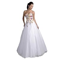 Karishma Special Occasion Formal Evening Gown Prom Dress Style 16079 Size 6 White