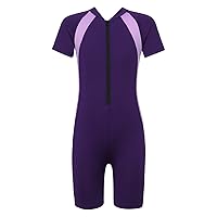 iiniim Kids Boys Grils Short Sleeve Rash Guard Zipper Anti UV Shirts Swimsuit UPF 50+ Sun Protection Beach Wetsuit Swimwear