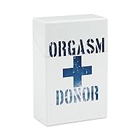 Orgasm Donor Flip Closure Cigarette Case with Spring Switch Ideal Cigarettes Storage Container Gift for Smoker