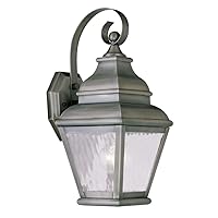 Livex Lighting 2601-29 Exeter 1-Light Outdoor Wall Lantern, Vintage Pewter Gray