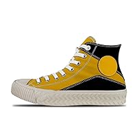 Orange Custom high top lace up Non Slip Shock Absorbing Sneakers Sneakers with Fashionable Patterns