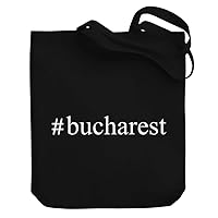 Bucharest Hashtag Canvas Tote Bag 10.5
