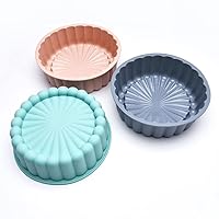 3 pieces of baking silicone folding cake mold (gray, green and pink)