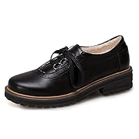 Women's Classic Lace Up Flat Oxford Shoes Casual Comfort Low Heel Western School Oxfords Brogues