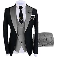 Suits for Men 3 Piece Men's Suit Slim Fit One Button Conventional Polychrome Jacket Vest Pants Set