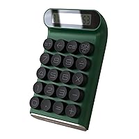 Retro Calculator Mechanical Keyboard Portable Computer 10 Digit LCD Display Financial Office Calculator-Green