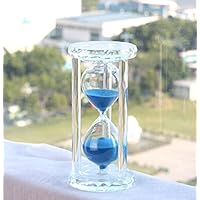 Sand timer Hourglass 15/30 Minute Circular Crystal Creative (Blue, 30min)