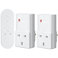 Wireless Remote Control Outlet, SURNICE 40m/130ft Range Mini Electrical Outlet  Switch Plug for Lights, Household Appliances, Expandable Remote Light Switch  Kit, 3 Outlets and 1 Remote, White 