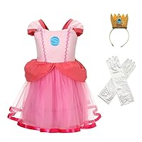Dressy Daisy Super Brothers Princess Costume Tulle Dress for Toddler Girls Halloween Birthday Party Fancy Outfits