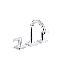 KOHLER 28125-4K-CP Venza Widespread Bathroom Sink Faucet, 1.0 gpm, Polished Chrome