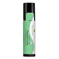 Organic Peppermint Essential Oil 100% Pure, Pre-Diluted Roll-On, Natural Aromatherapy, Therapeutic Grade 10 mL (1/3 oz)