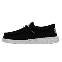 Hey Dude Wally Youth Slub Canvas | Youth Loafers | Kids Slip On Shoes | Comfortable & Light-Weight