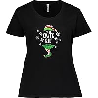 inktastic Funny Christmas I'm The Cute Elf with Shoes Women's Plus Size T-Shirt