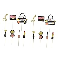BESTOYARD 14 Pcs Cake Toothpick Dim Sum Airbrush for Nails Paper Cupcake Toppers Makeup Cupcake Picks Cuisine Selection Makeup Cake Decoration Tags Decorations Christmas Wooden Women's