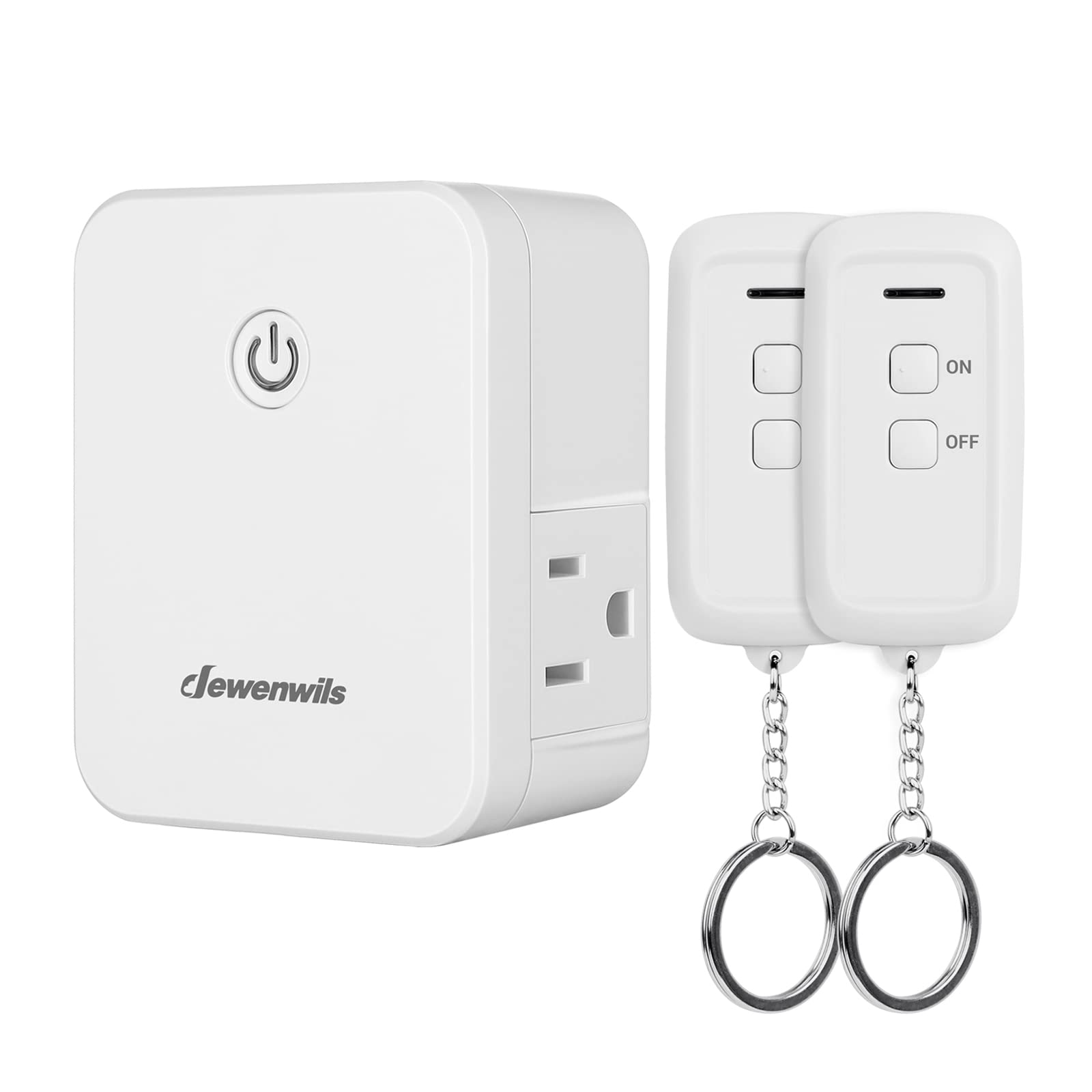 DEWENWILS Wireless Remote Control Outlet, 2 Independent Control Sockets Electrical  Remote Light Switch, No Interference Remote Outlet Switch, No Wiring,  15A/1875W, 100 FT Range, FCC Listed 