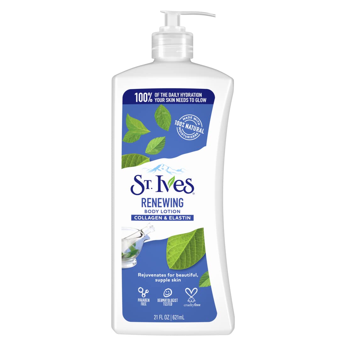 St. Ives Renewing Hand & Body Lotion Moisturizer for Dry Skin Collagen Elastin Made with 100% Natural Moisturizers, 21 oz 4 Pack