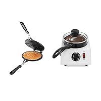 Dyna-Living 40W Chocolate Melting Pot & 6.7'' Waffle Cone Maker for Home Use