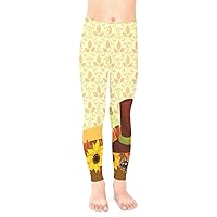 PattyCandy Girls 2-13 Years Old Hearts & Cartoon Flamingo & Thanksgiving Patterns Toddler Kids Leggings