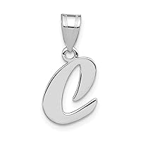 14 kt White Gold Polished Script Letter Initial Charm