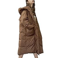 Winter Oversized Warm Duck Down Coat Female X-Long Down Warm Jacket Hooded Thick Warm Parkas