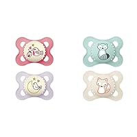 MAM Pacifiers Breastfed Baby Bundle: Night Glow 2 Pack and 2 Pack Original Matte for Boys and Girls 0-6 Months