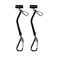 Drop Stop Mobile Phone Tether for Drop Damage and Theft Protection - Universal Phone Lanyard with Carabiners for Secure Attachment - Daily Phone Carrier (2Pack-Black)