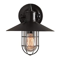 Warehouse of Tiffany LD5013 Jess 1-Light Black 11-inch Edison Lamp with Bulb Wall Sconce