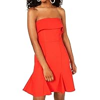 Womens Sleeveless Strapless Above The Knee Cocktail Fit + Flare Dress
