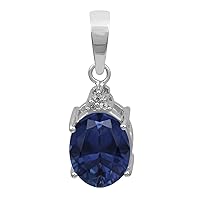 Multi Choice Oval Shape Gemstone 925 Sterling Silver Solitaire Side Stone Pendant Jewelry