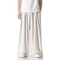 Large Size ' Wide Leg Pants Style Solid Color Unisex Trousers Casual Baggy