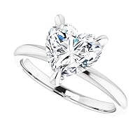 Sleek LINE Pattern Engagement Ring, Heart Cut 2.00CT, Colorless Moissanite Ring, 925 Sterling Silver, Solitaire Engagement Ring, Wedding Ring, Perfact for Gift Or As You Want