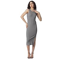 Bodycon Dress for Women, Sleeveless Knit Dress with Slit
