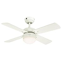 Westinghouse Lighting 7242040 Colosseum 90 cm/36-Inch Reversible Four-Blade Indoor LED Ceiling Fan, White Finish with Opal Frosted Glass