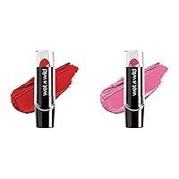 Silk Finish Lipstick Cherry Frost Red & Pink Ice Lip Color Bundle, 0.13 Ounce