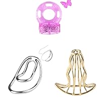 Vibrating Penis Ring, Men Foreskin Clip Penis Ring,Anal Plug Hollow Tunnel Butt Plug Speculum Spreader