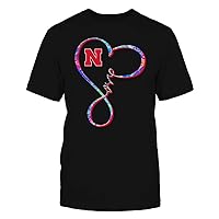 FanPrint Nebraska Cornhuskers - Infinity Love University Logo Rainbow Swirl Gift
