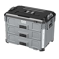 FLEX STACK PACK Storage System 3-Drawer Tool Box - FS1105, Grey/Black