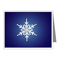 Note Cards (10 Pack) Snowflake on Dark Blue