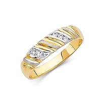 14k Gold Mens Wedding Band Ring Size 10 Jewelry Gifts for Men