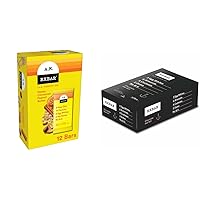 RXBAR A.M. Protein Bars, Honey Cinnamon Peanut Butter, 23.2oz Box (12 Bars) + RXBAR Protein Bars, 12g Protein, Chocolate Sea Salt, 22oz Box (12 Bars)