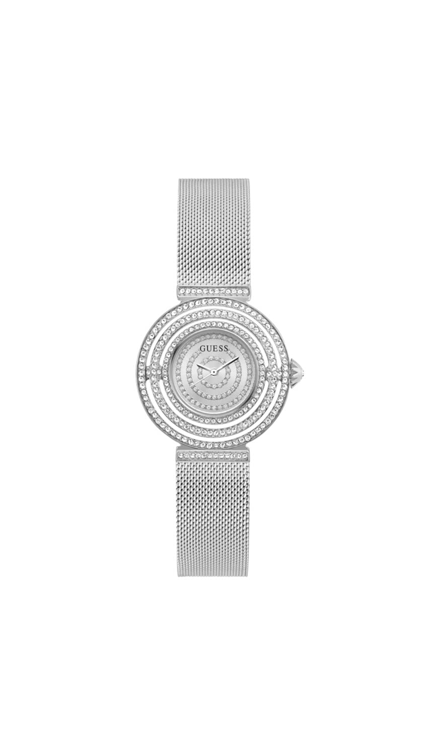 GUESS Ladies 36mm Watch - Silver Tone Strap Silver Dial Silver Tone Case