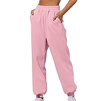 Sweatpants Women Baggy Plus Size High Waisted Cozy Jogging Pants Pure Color Leisure Exercise Yoga Trousers