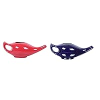 Leak Proof Durable Porcelain Ceramic Crackle Red and Blue Neti Pot Hold 230 Ml Water Comfortable Grip Microwave and Dishwasher Safe eco Friendly Natural Treatment for Sinus